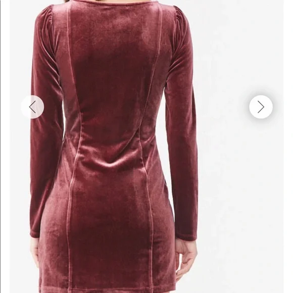 Forever 21 Plum Velvet Mini Dress - Picture 4 of 4